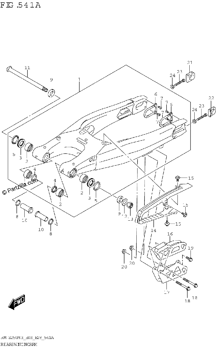 Diagrama de REAR SWINGINGARM