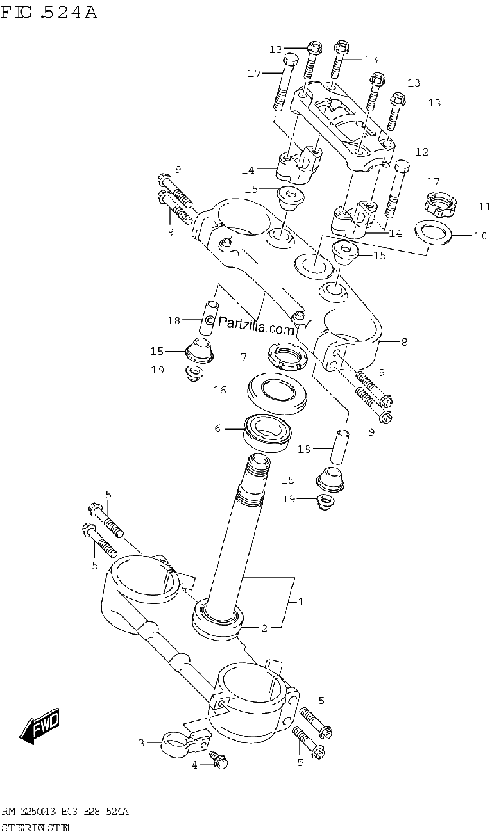 Diagrama de STEERING STEM