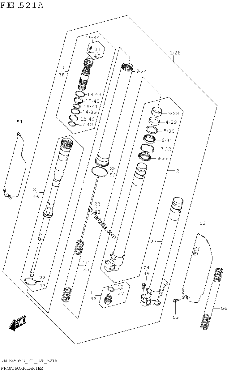 Diagrama de FRONT FORK DAMPER