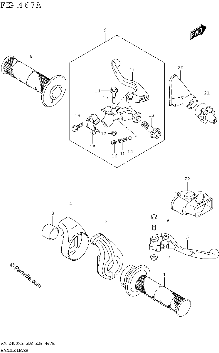 Diagrama de HANDLE LEVER