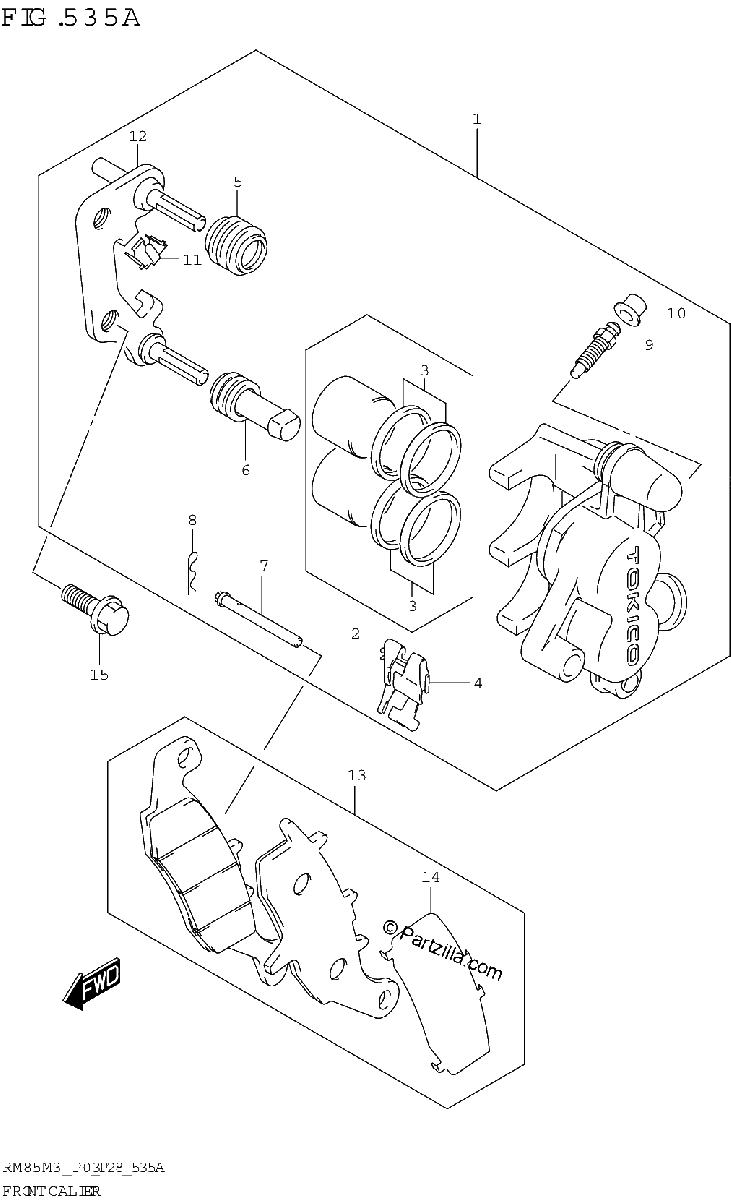 Diagrama de FRONT CALIPER