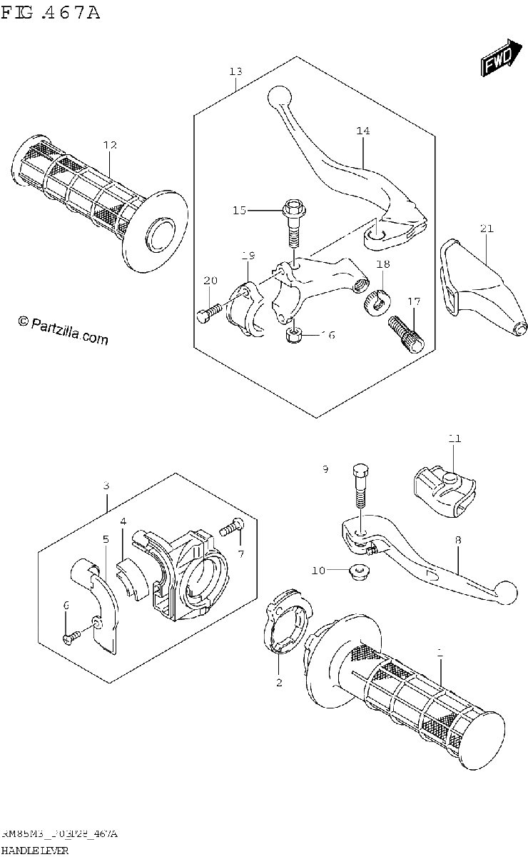 Diagrama de HANDLE LEVER
