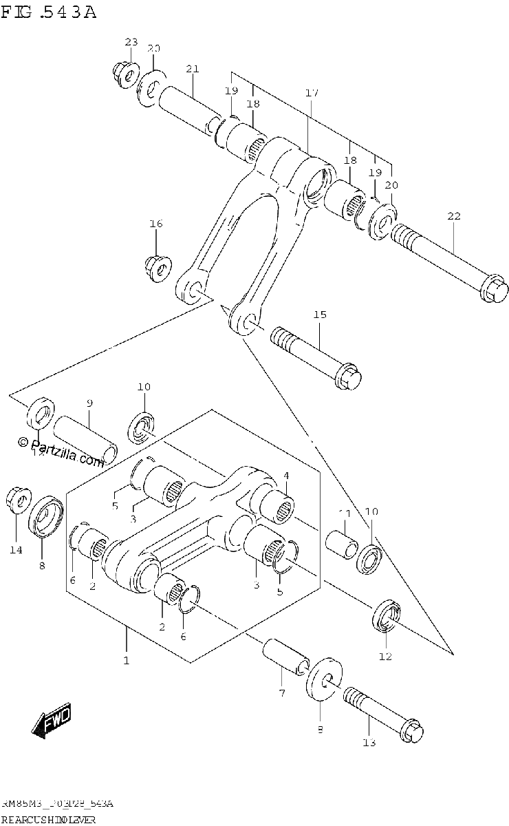 Diagrama de REAR CUSHION LEVER