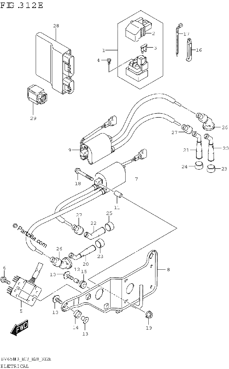 Diagrama de ELECTRICAL SV650 E03