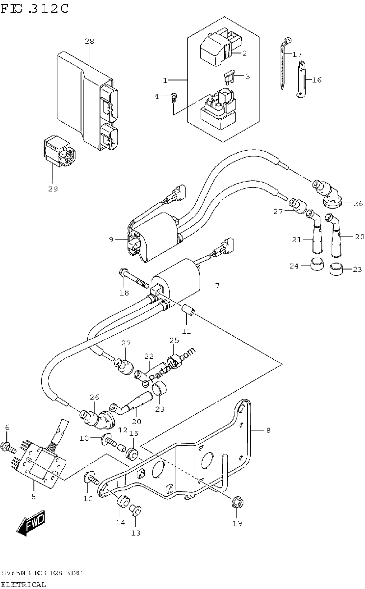 Diagrama de ELECTRICAL SV650 E33