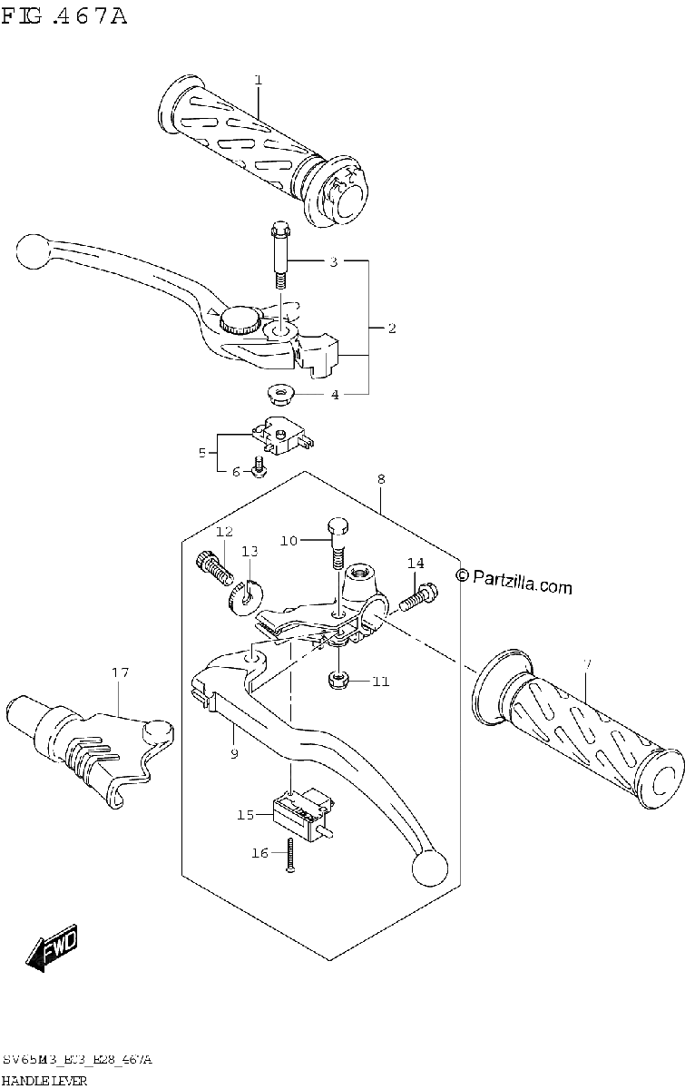 Diagrama de HANDLE LEVER
