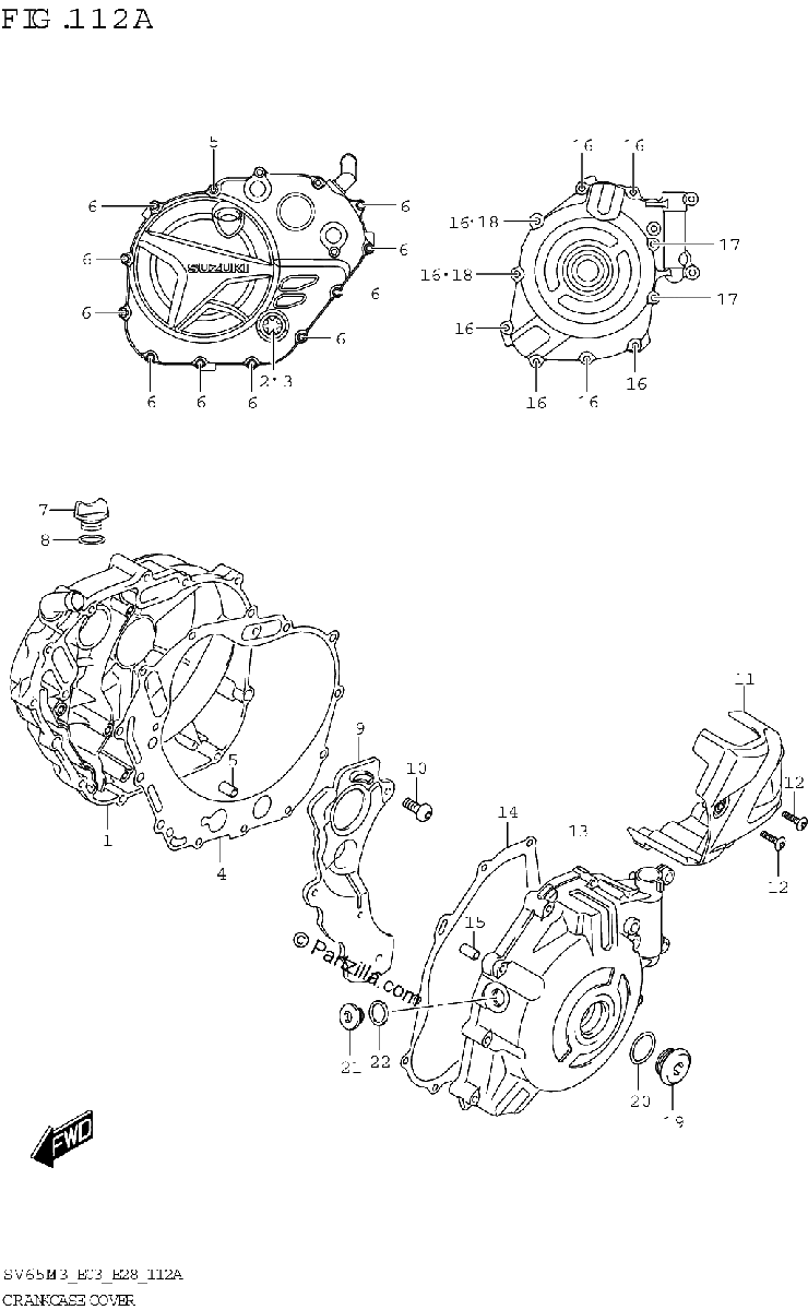 Diagrama de CRANKCASE COVER