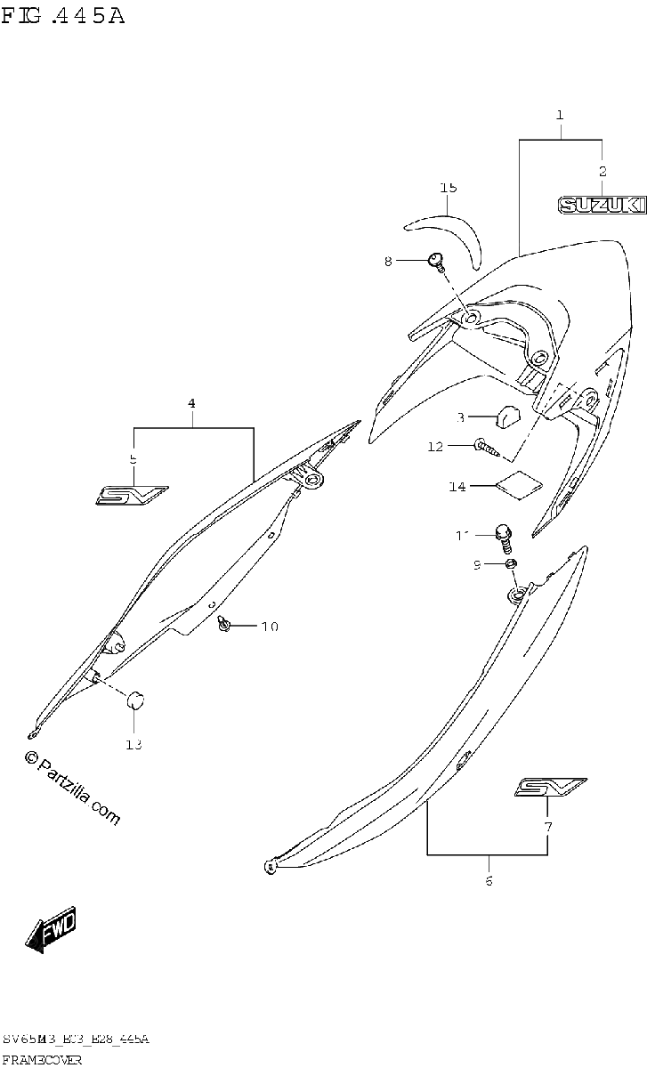Diagrama de FRAME COVER SV650 SV650A