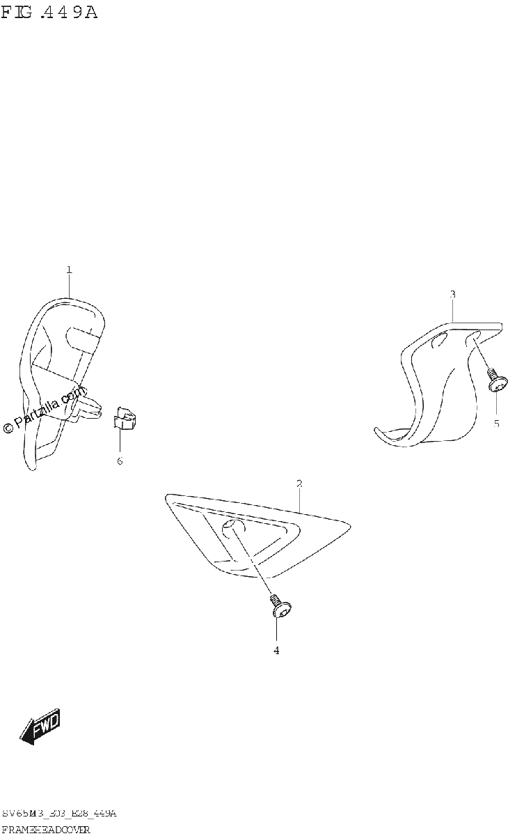 Diagrama de FRAME HEAD COVER SV650 SV650A