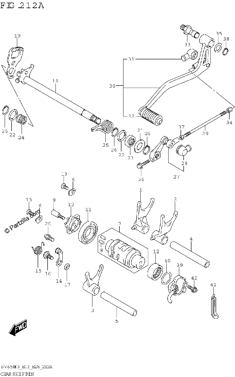 Diagrama de GEAR SHIFTING SV650 SV650A