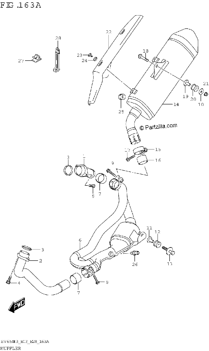 Diagrama de MUFFLER SV650 SV650A