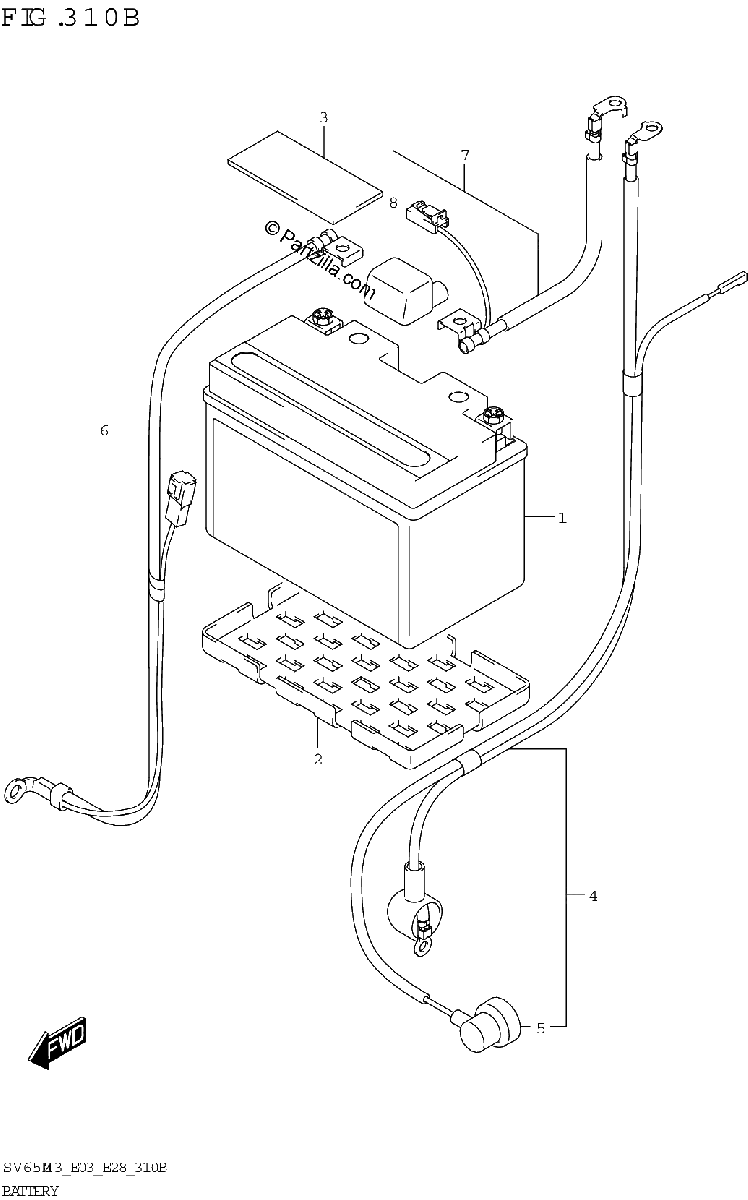 Diagrama de BATTERY SV650A SV650XA