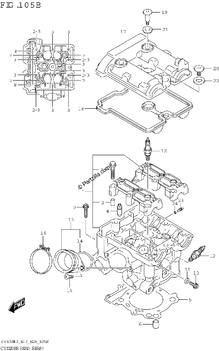 Diagrama de CYLINDER HEAD REAR