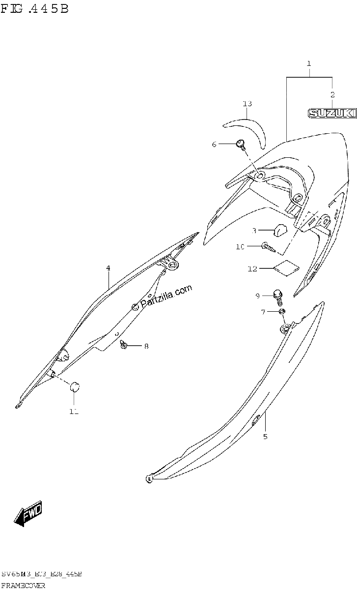 Diagrama de FRAME COVER SV650XA