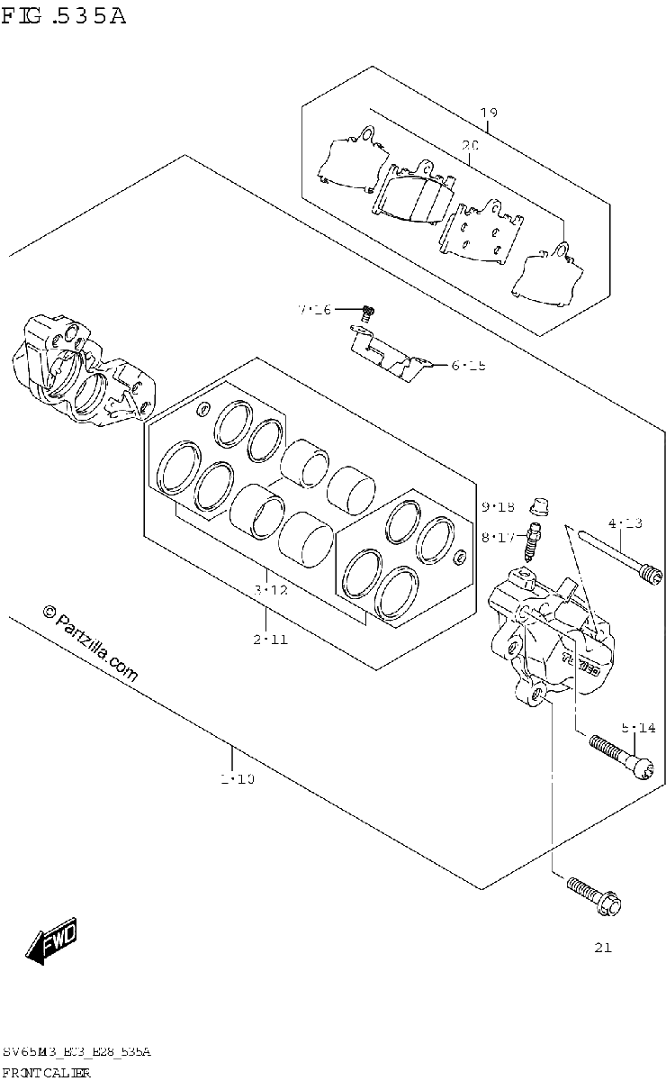 Diagrama de FRONT CALIPER