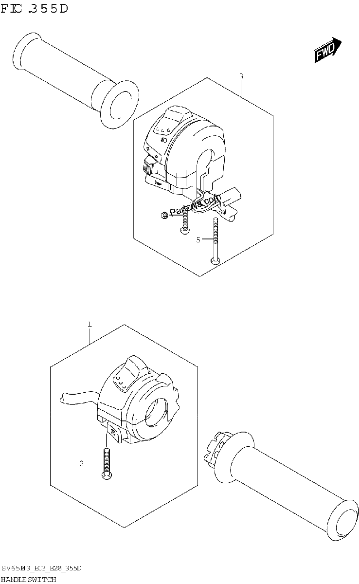 Diagrama de HANDLE SWITCH SV650XA
