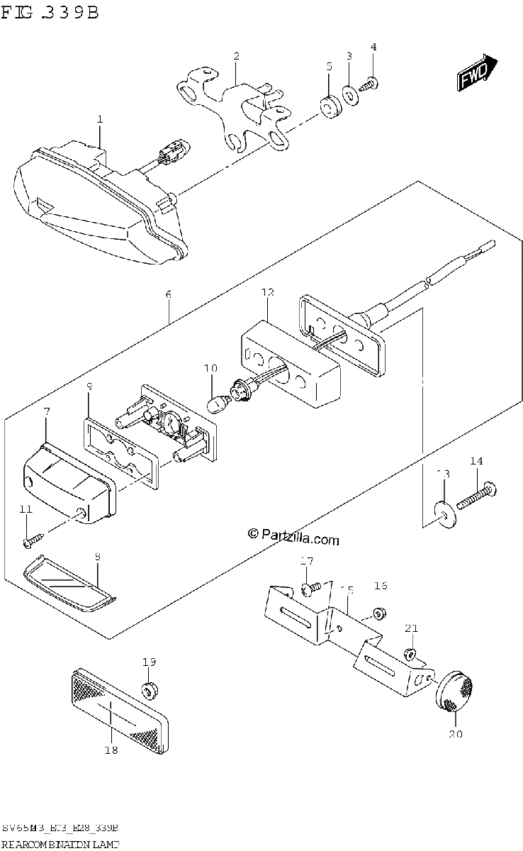 Diagrama de REAR COMBINATION LAMP