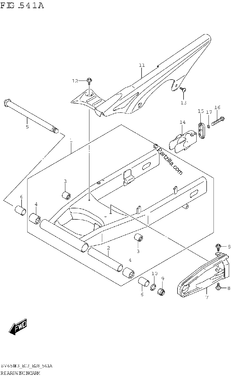Diagrama de REAR SWINGINGARM