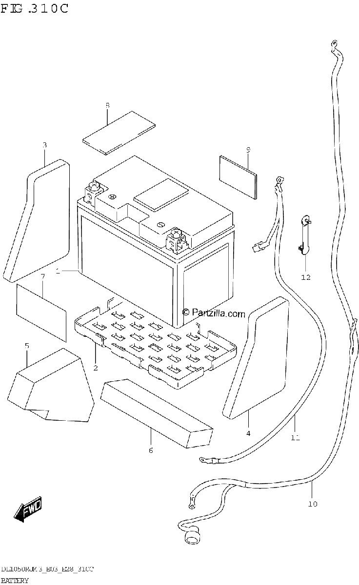 Diagrama de BATTERY DL1050RJ