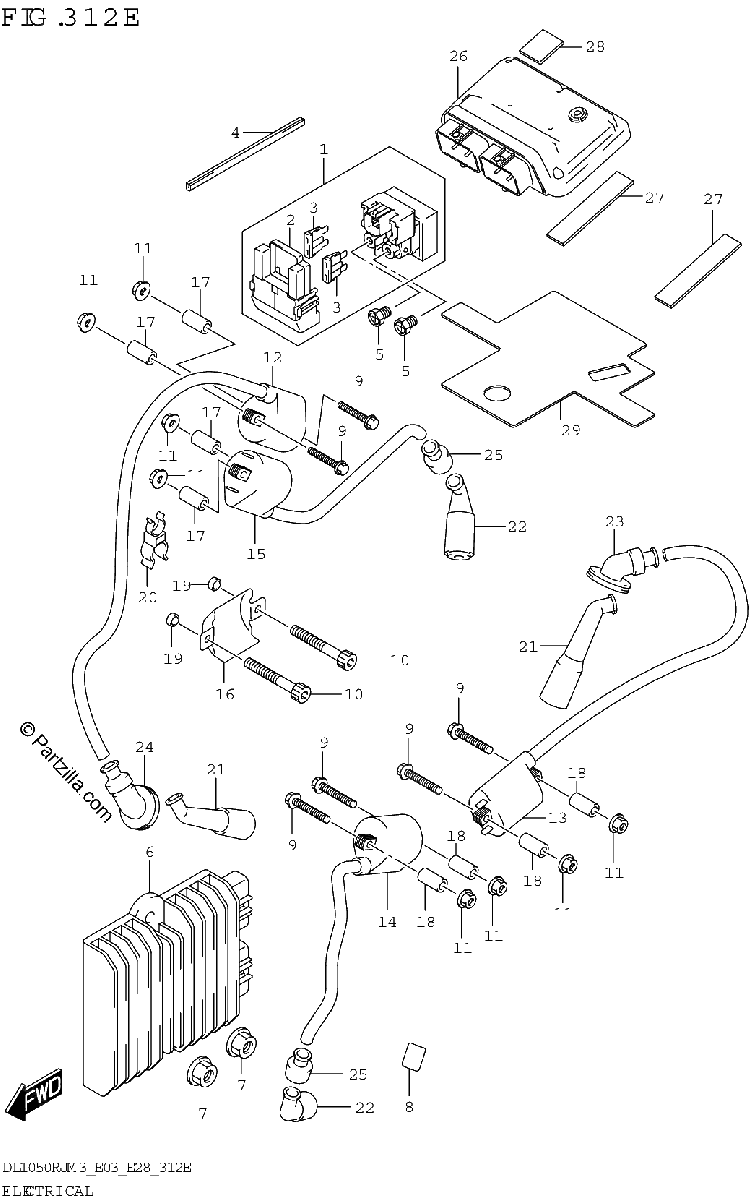 Diagrama de ELECTRICAL DL1050RJ