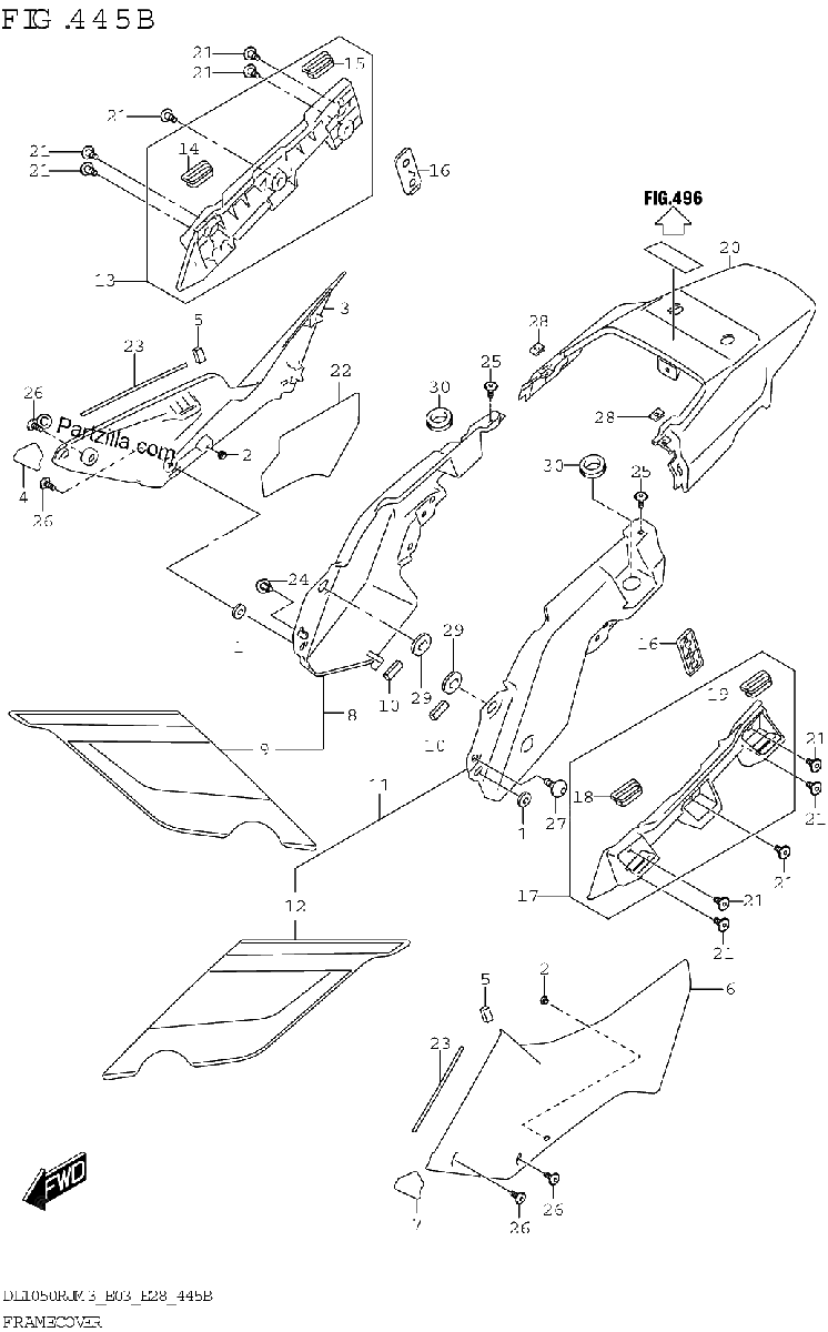 Diagrama de FRAME COVER DL1050RJ