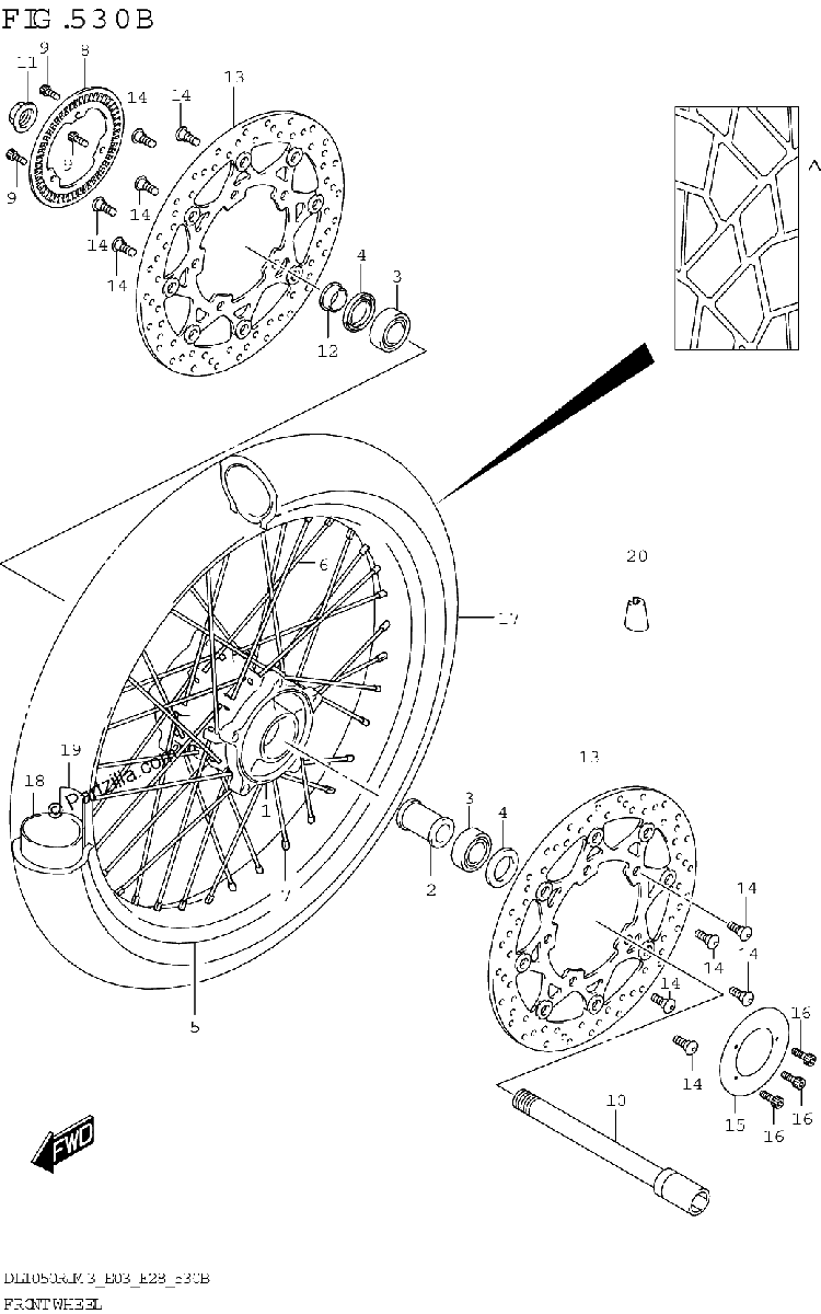 Diagrama de FRONT WHEEL DL1050RJ