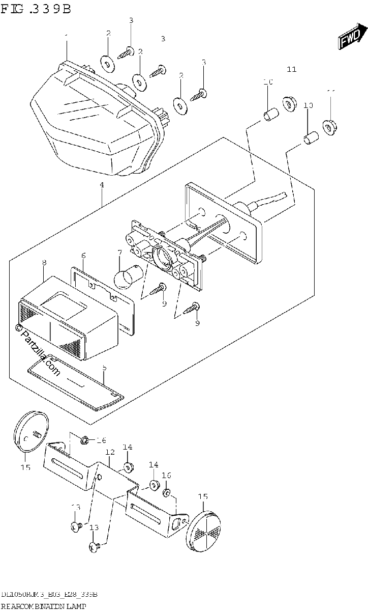 Diagrama de REAR COMBINATION LAMP
