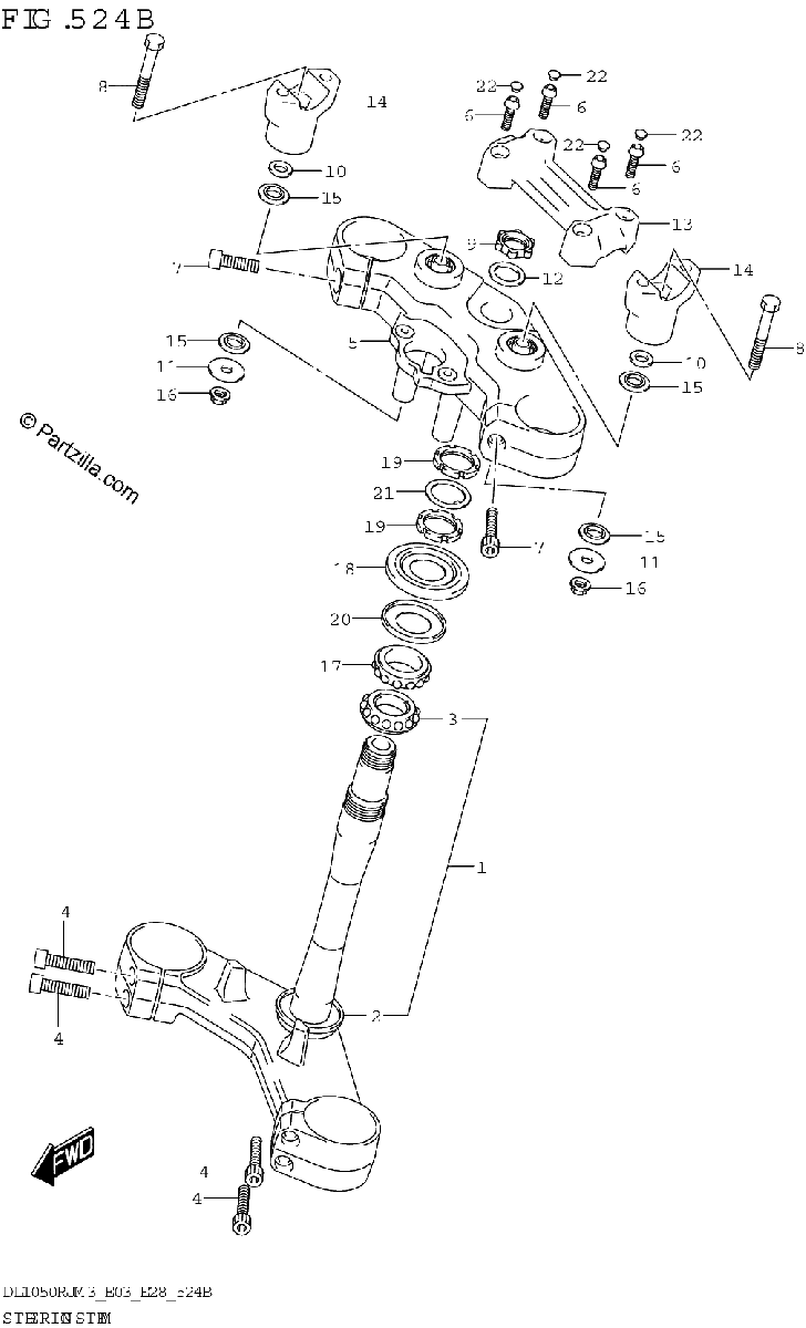 Diagrama de STEERING STEM DL1050RJ