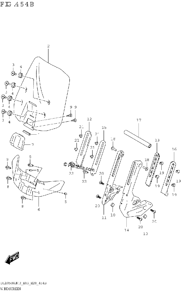 Diagrama de WINDSCREEN DL1050RJ