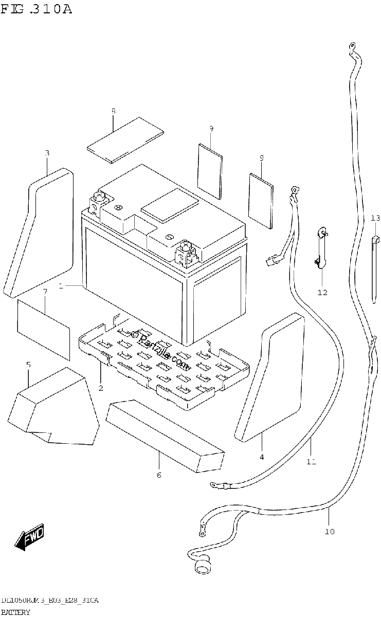 Diagrama de BATTERY DL1050RR