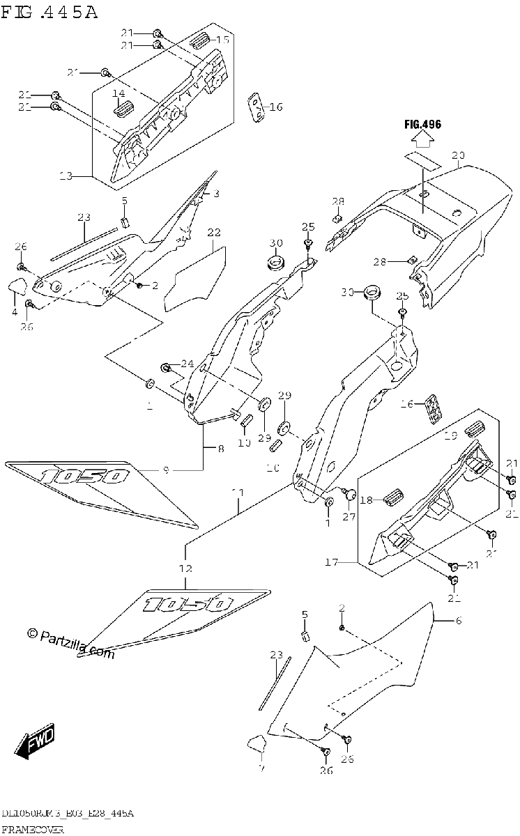 Diagrama de FRAME COVER DL1050RR