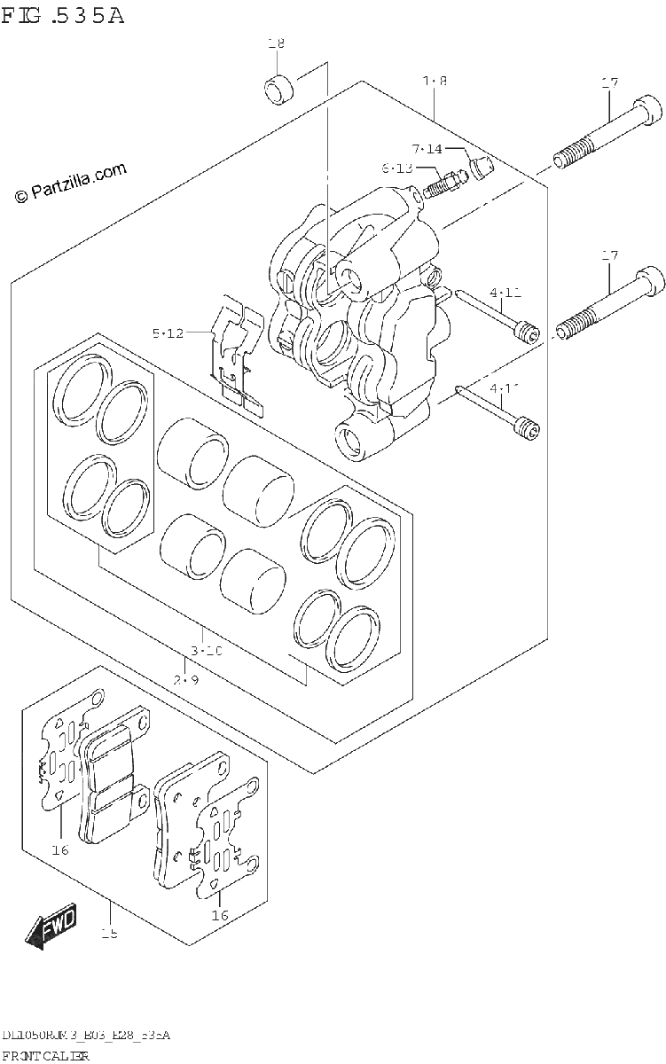Diagrama de FRONT CALIPER