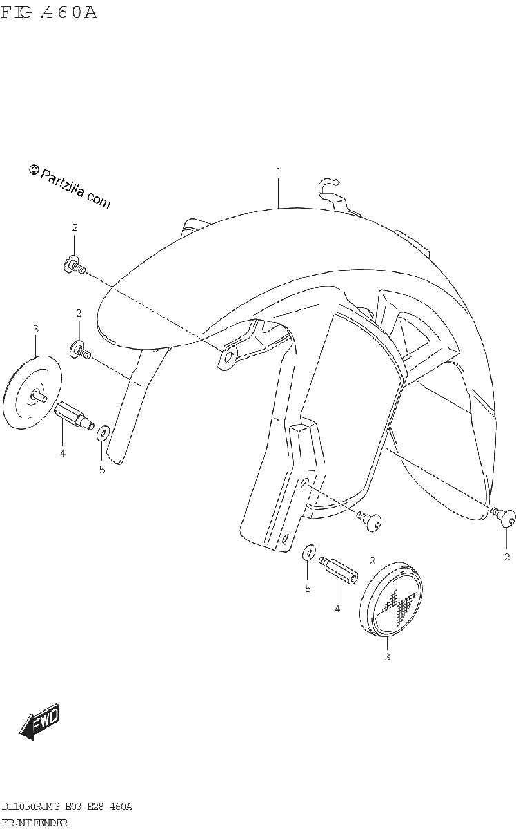 Diagrama de FRONT FENDER DL1050RR