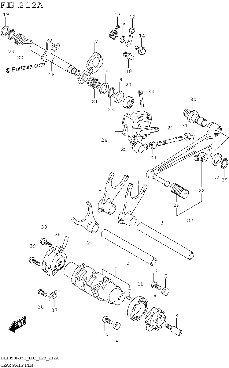 Diagrama de GEAR SHIFTING DL1050RR