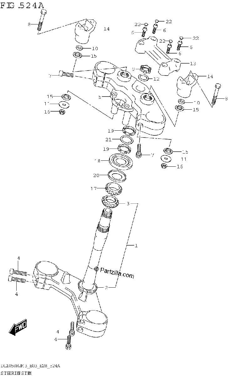 Diagrama de STEERING STEM DL1050RR
