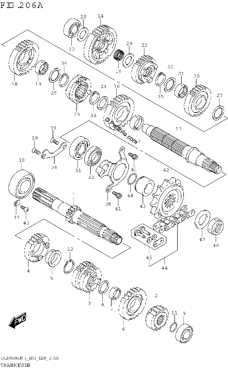 Diagrama de TRANSMISSION DL1050RR