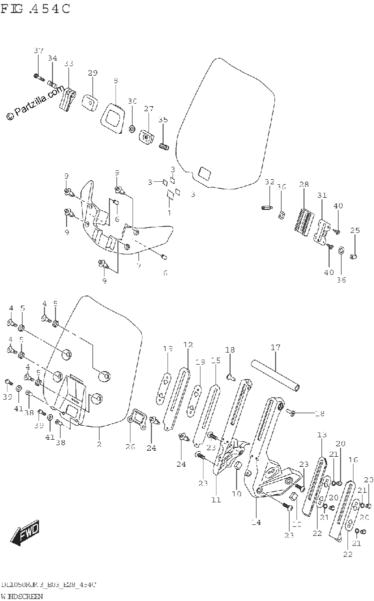 Diagrama de WINDSCREEN DL1050RR