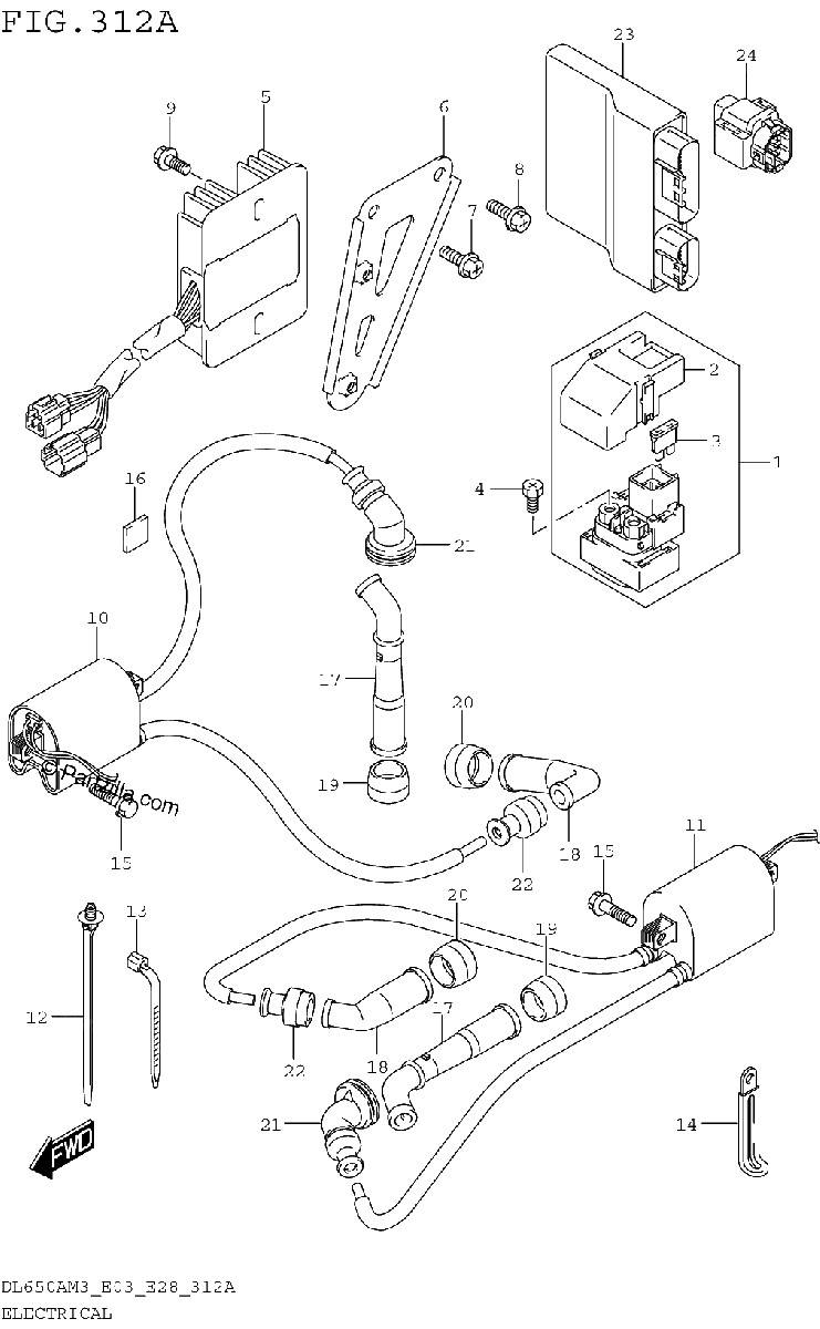 Diagrama de ELECTRICAL DL650AM3E03