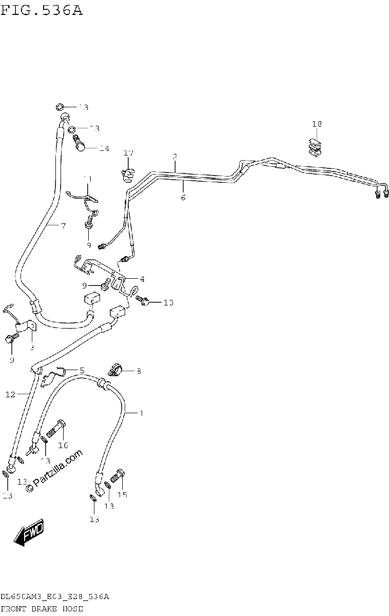 Diagrama de FRONT BRAKE HOSE