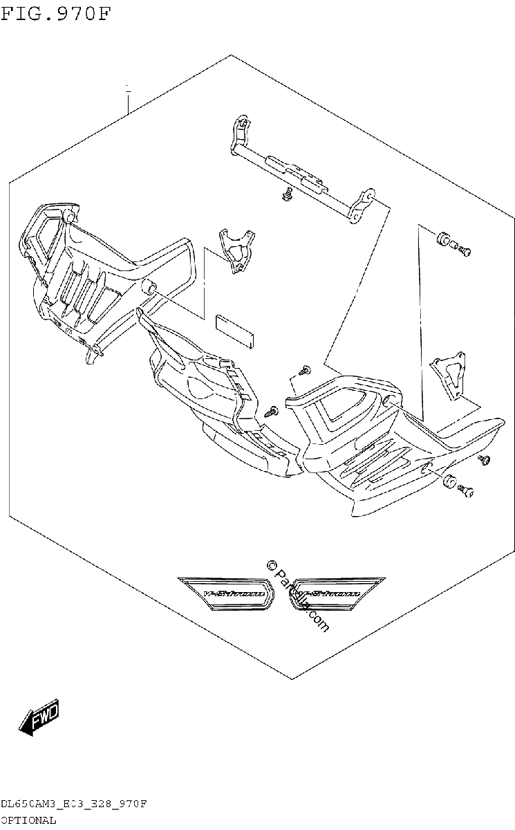 Diagrama de OPTIONAL DL650AM3E33 UNDER COWLING SET