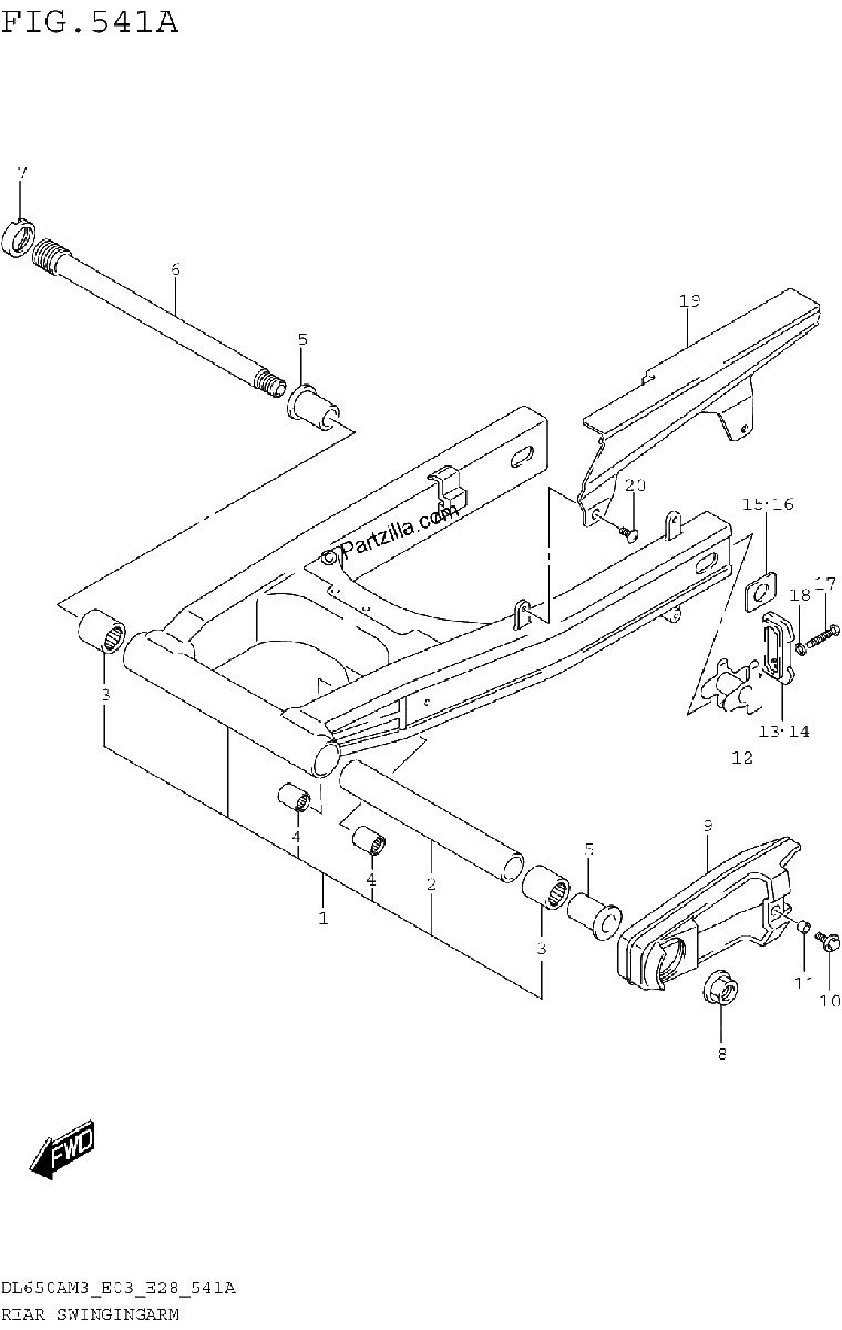 Diagrama de REAR SWINGINGARM