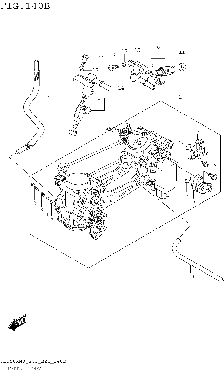 Diagrama de THROTTLE BODY DL650AM3E28
