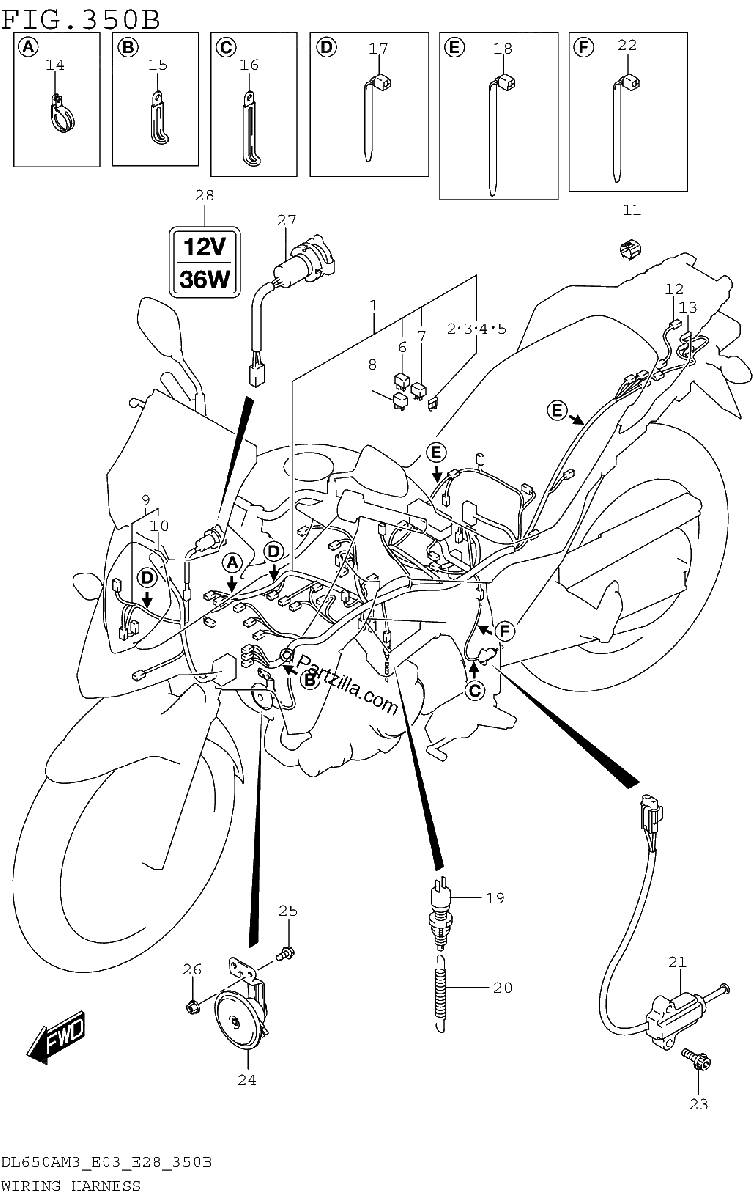 Diagrama de WIRING HARNESS DL650AM3E28