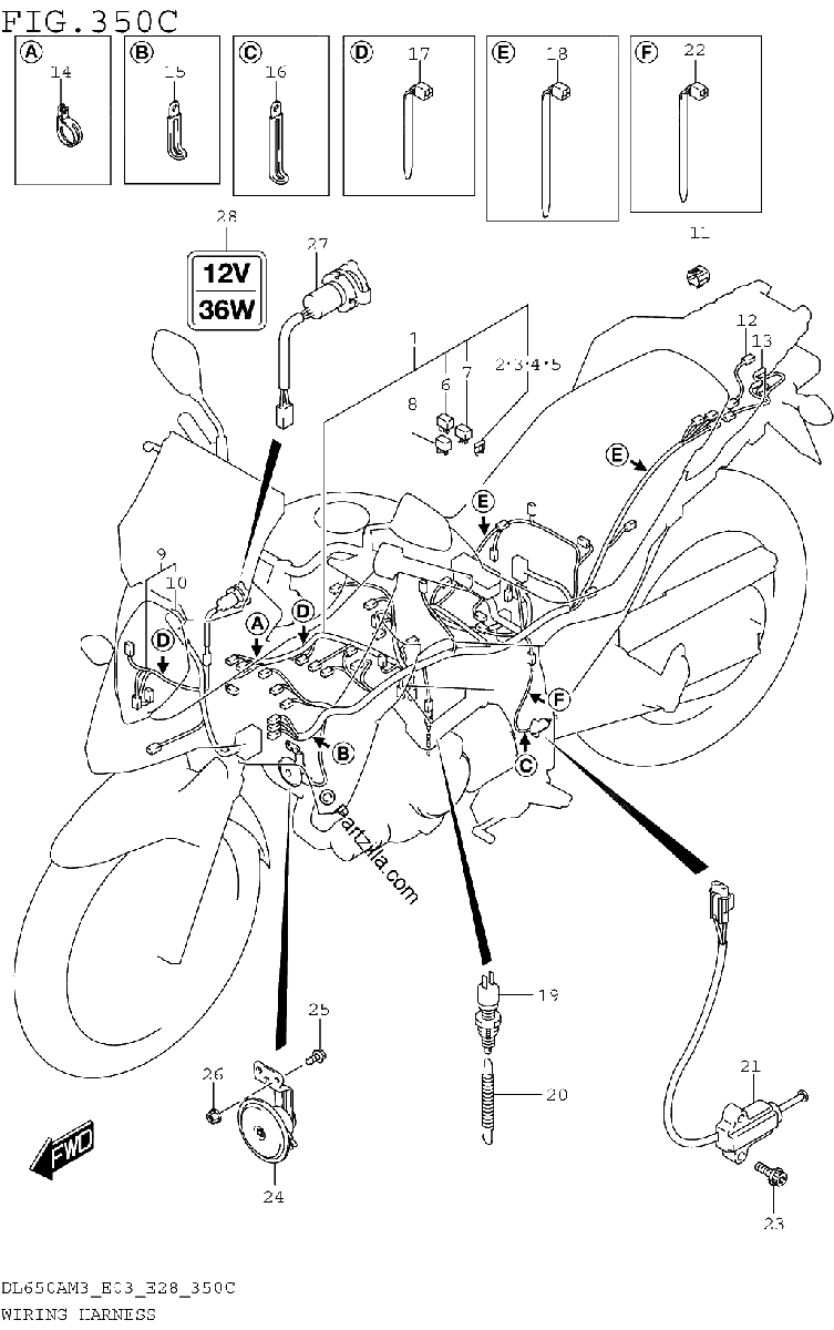 Diagrama de WIRING HARNESS DL650AM3E33
