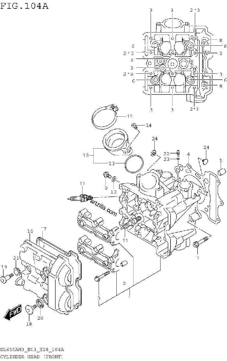 Diagrama de CYLINDER HEAD FRONT