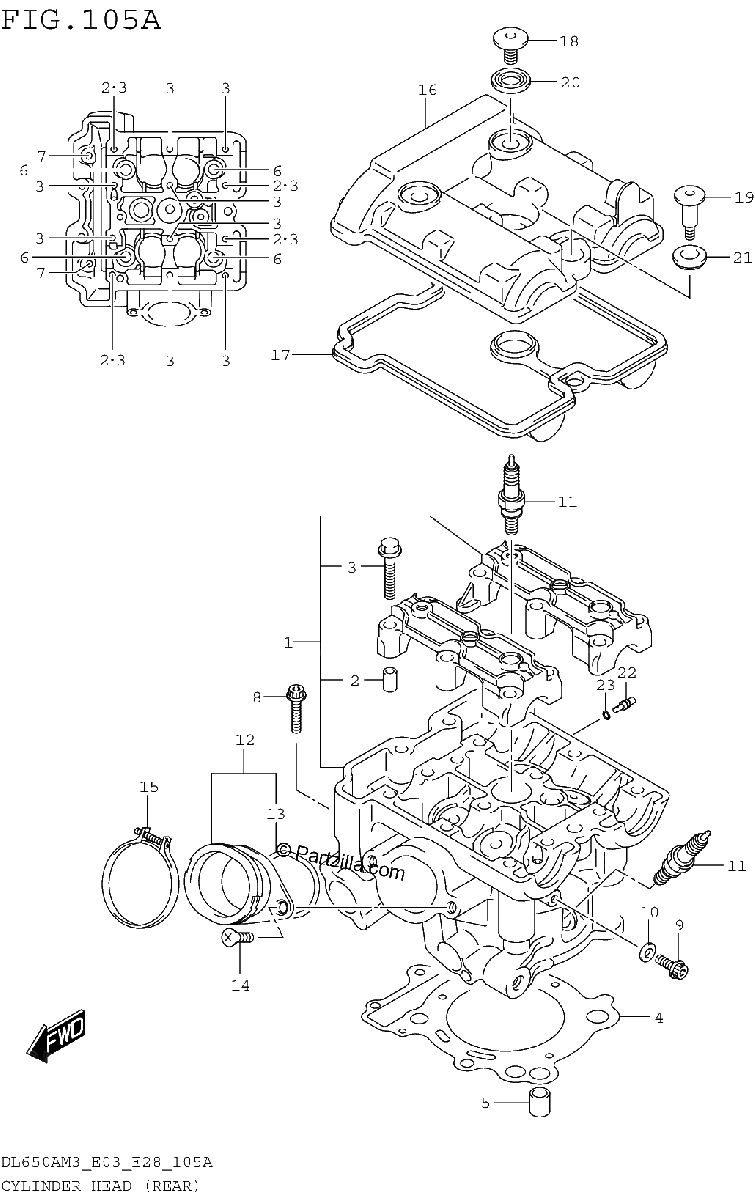 Diagrama de CYLINDER HEAD REAR