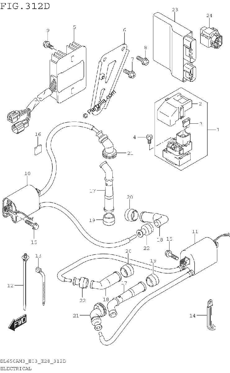 Diagrama de ELECTRICAL DL650XAM3E03