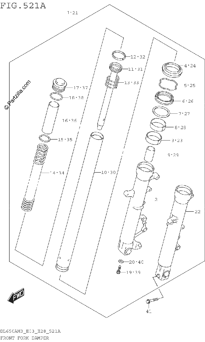Diagrama de FRONT FORK DAMPER