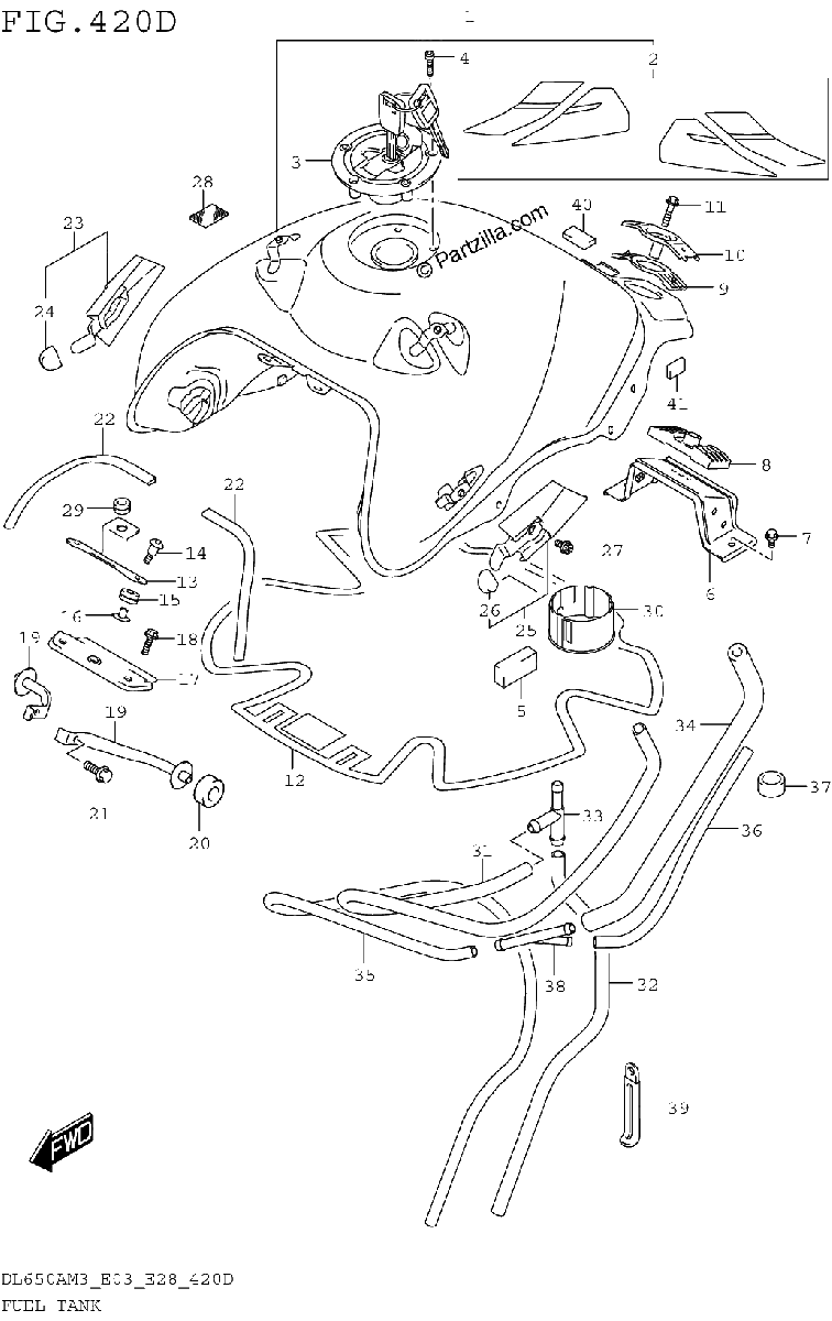 Diagrama de FUEL TANK DL650XAM3E03