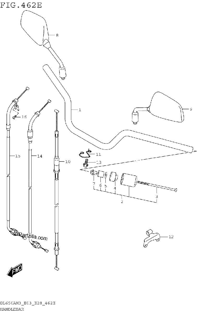 Diagrama de HANDLEBAR DL650XAM3E28